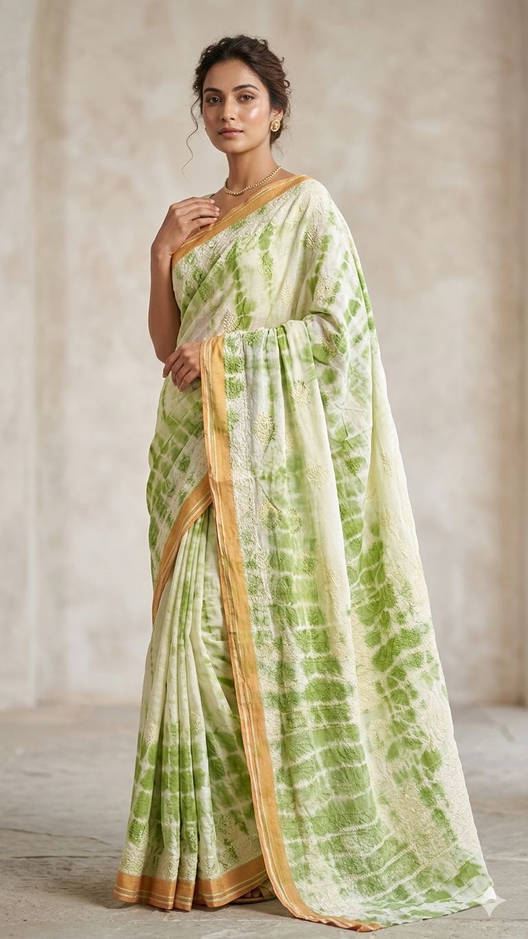 Pure Handloom Mangalgiri Cotton Saree-Tie & Dye