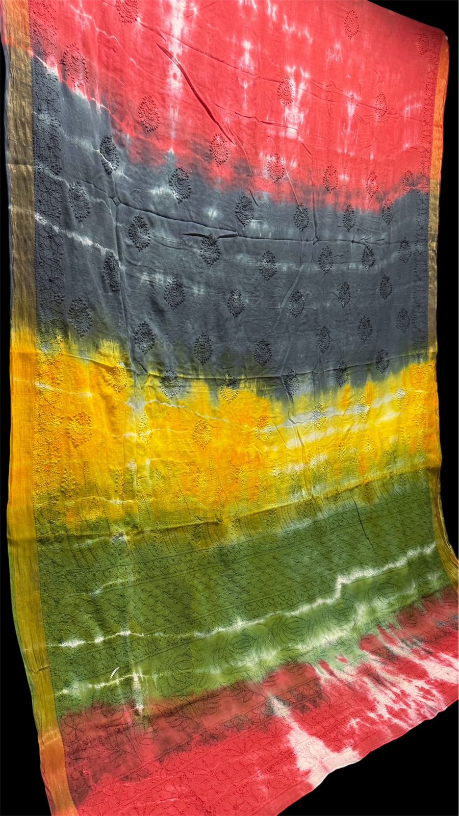 Pure Handloom Mangalgiri Cotton Saree Tie & Dye