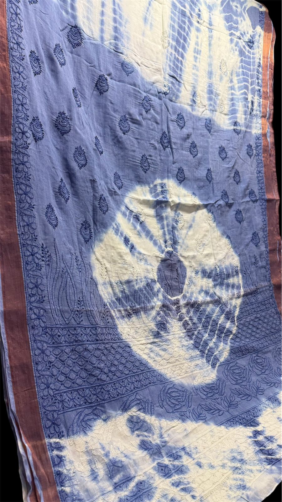 Pure Handloom Mangalgiri Cotton Saree-Tie & Dye
