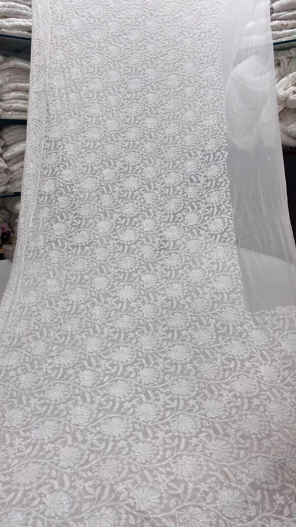 AN-PURE GEORGETTE ALLOVER JAAL SAREE WITH BLOUSE