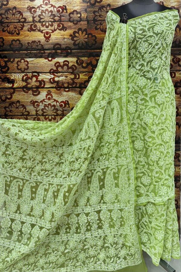 Chiffon Georgette Chikankari Saree
