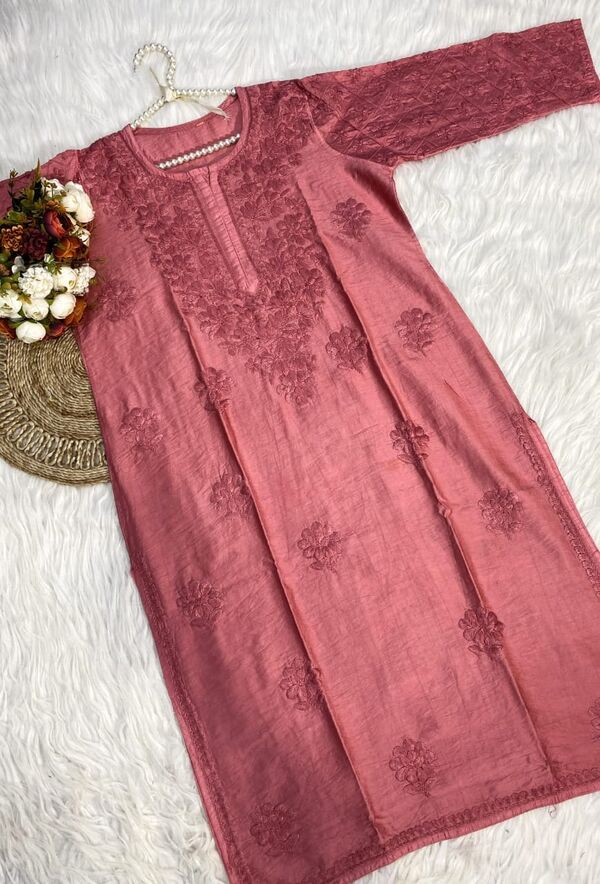 LB-Chanderi Soft Dyed Silk (Kurti & PANT )