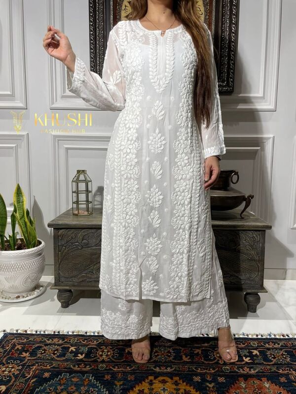 GU-Viscose Kurta Plazzo Set